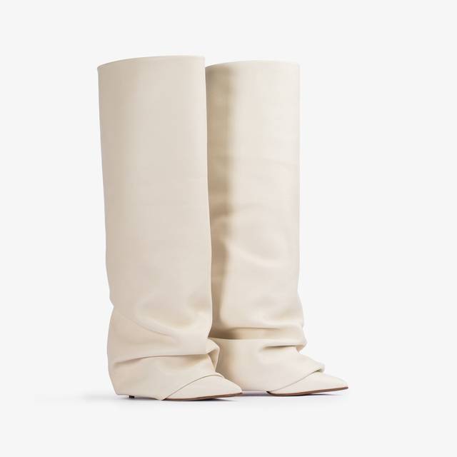 Le Silla Stivale con risvolto nappa bianco milk Vendita Economica