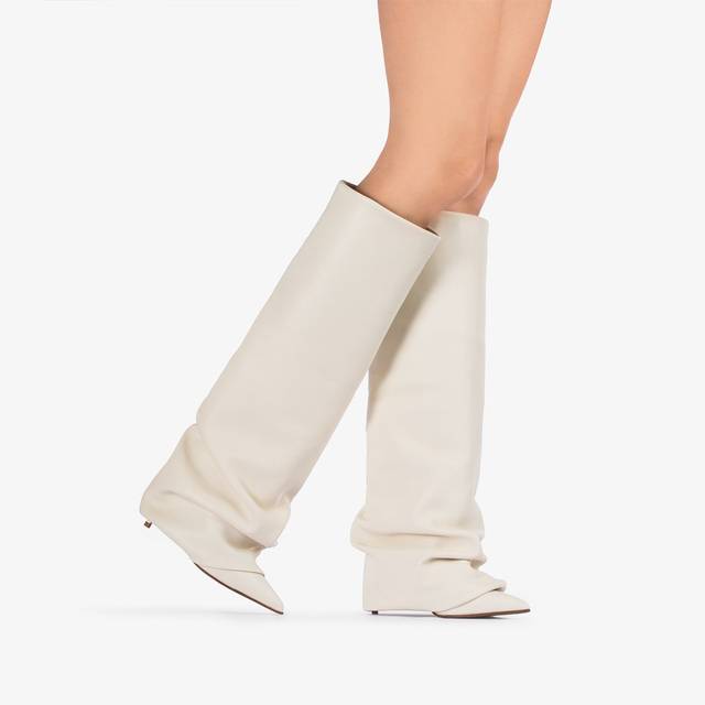 Le Silla Stivale con risvolto nappa bianco milk Vendita Economica