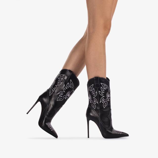 Le Silla Stivaletto d'ispirazione Western pelle nero Negozio