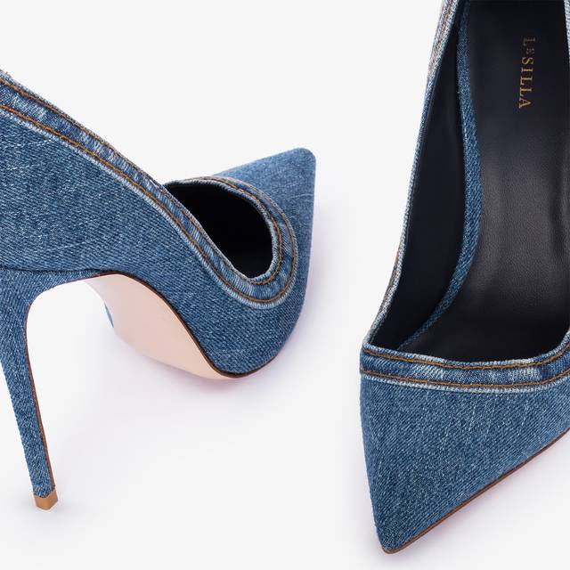 Le Silla Décolleté denim blu Moda