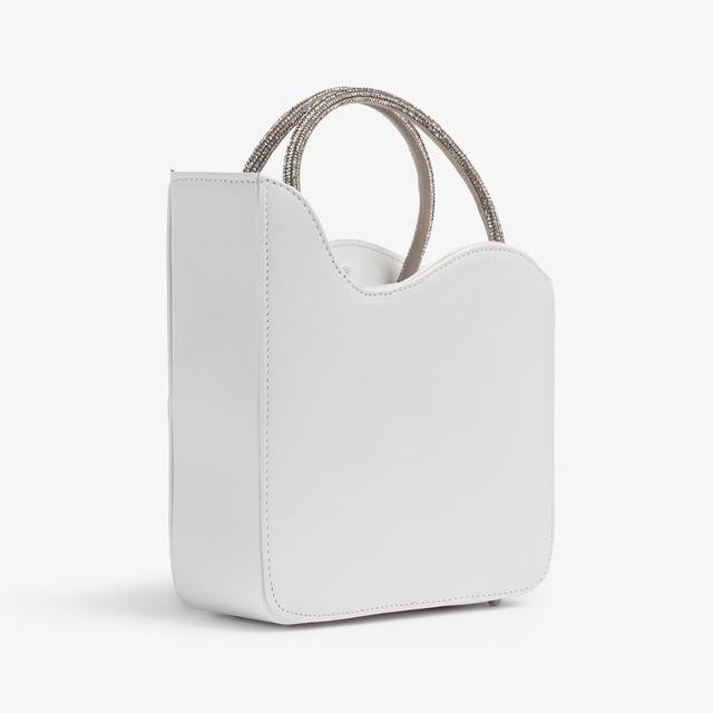 Le Silla Small bag pelle bianca carta e Cristalli 2025