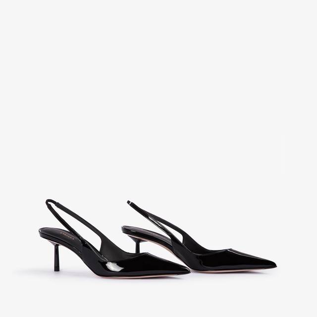 Le Silla Slingback vernice nera In Linea