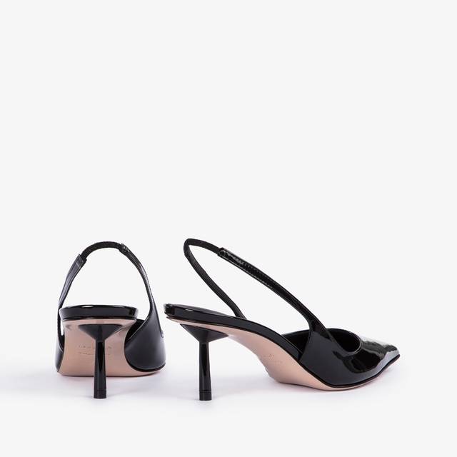 Le Silla Slingback vernice nera In Linea