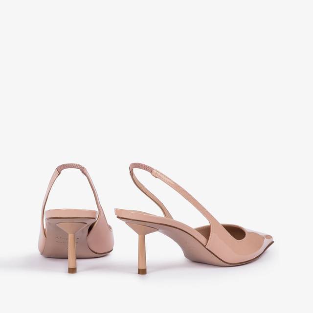 Le Silla Slingback vernice nude skin Nuovo