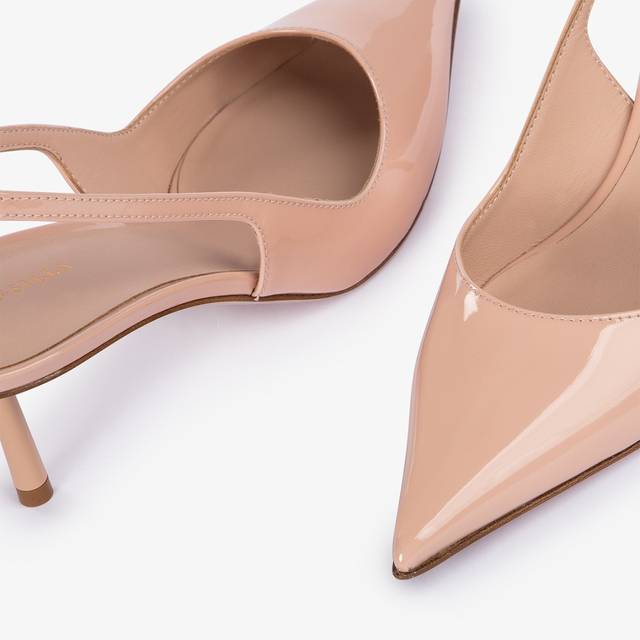 Le Silla Slingback vernice nude skin Nuovo