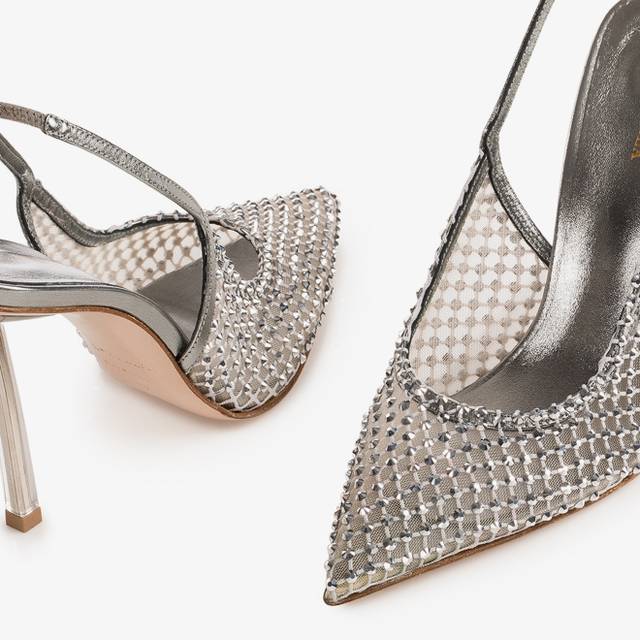 Le Silla Slingback gioiello rete argento Shopping Online