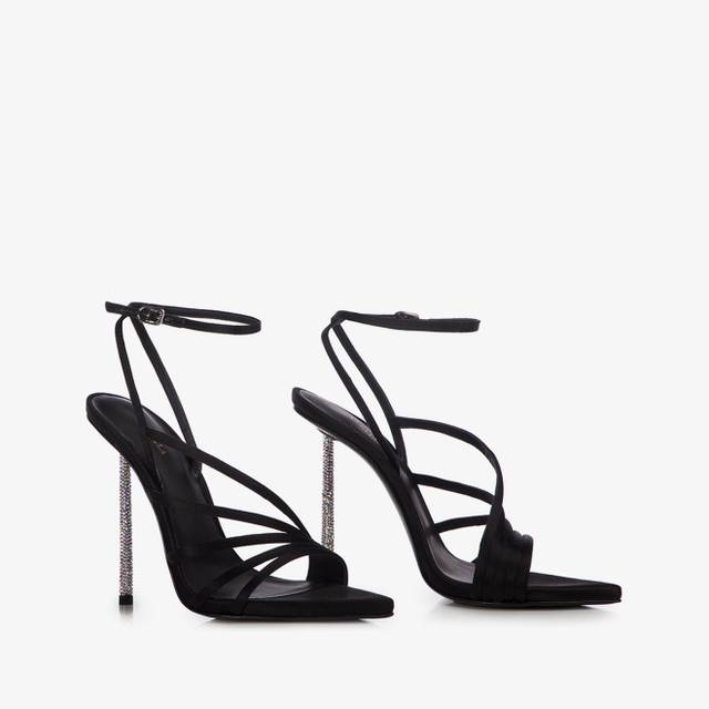 Le Silla Sandalo raso nero Presa