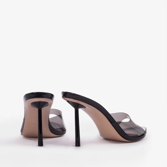 Le Silla Sandalo mule plexy nero In Vendita