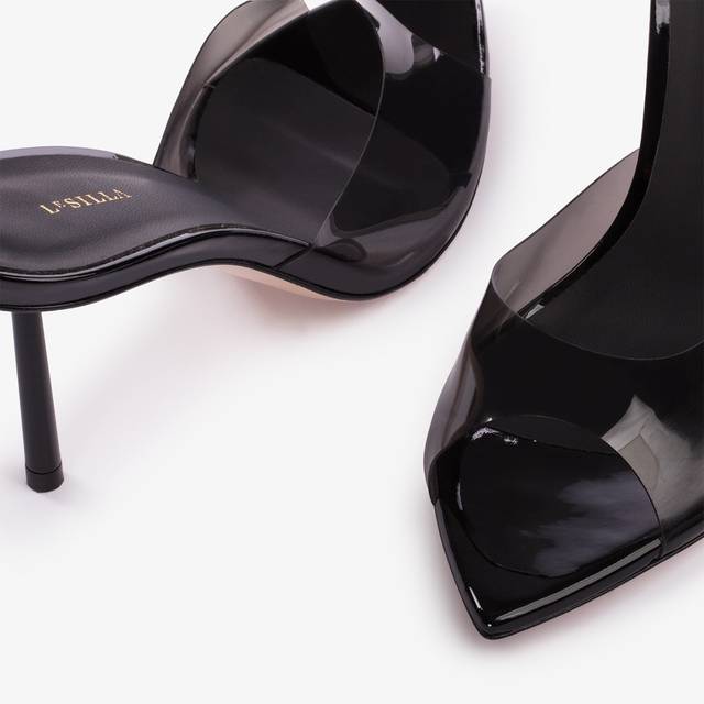 Le Silla Sandalo mule plexy nero In Vendita
