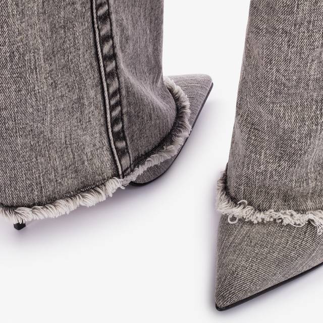 Le Silla Stivale al ginocchio con risvolto denim nero Offerta Giorno del Papà