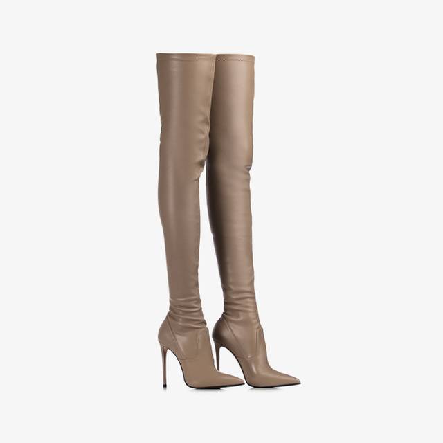 Le Silla Stivale sopra il ginocchio pelle vegan stretch grigio urban Bestseller