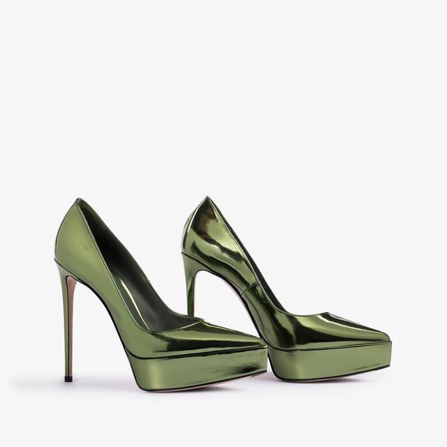 Le Silla Décolleté con plateau metallizzata verde pirite Offerte giornaliere