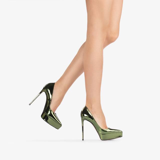 Le Silla Décolleté con plateau metallizzata verde pirite Offerte giornaliere