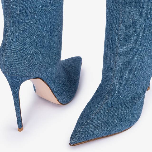 Le Silla Stivale sopra al ginocchio denim oversize blu Sconti VIP