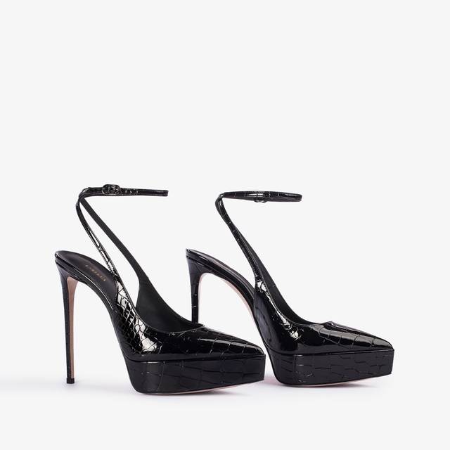Le Silla Slingback con plateau stampa cocco nera Ultimi due giorni