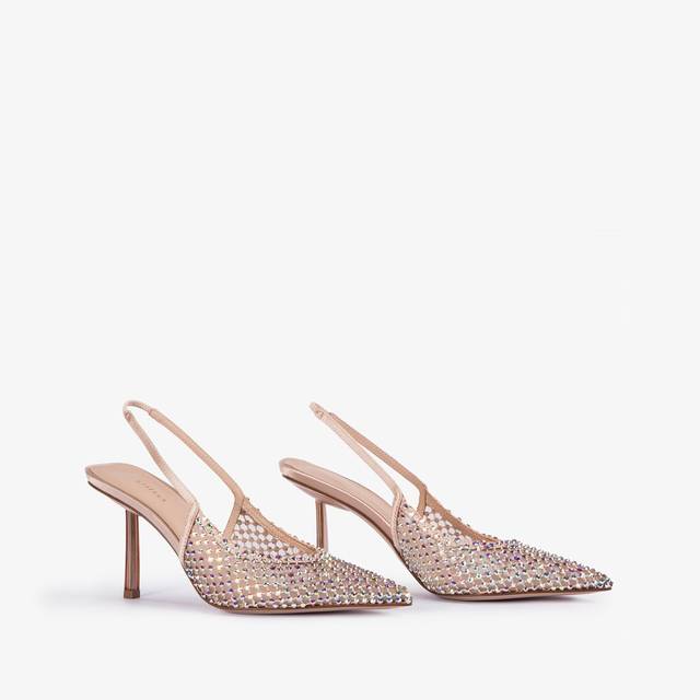 Le Silla Slingback gioiello rete nude skin Fino al 65% di sconto
