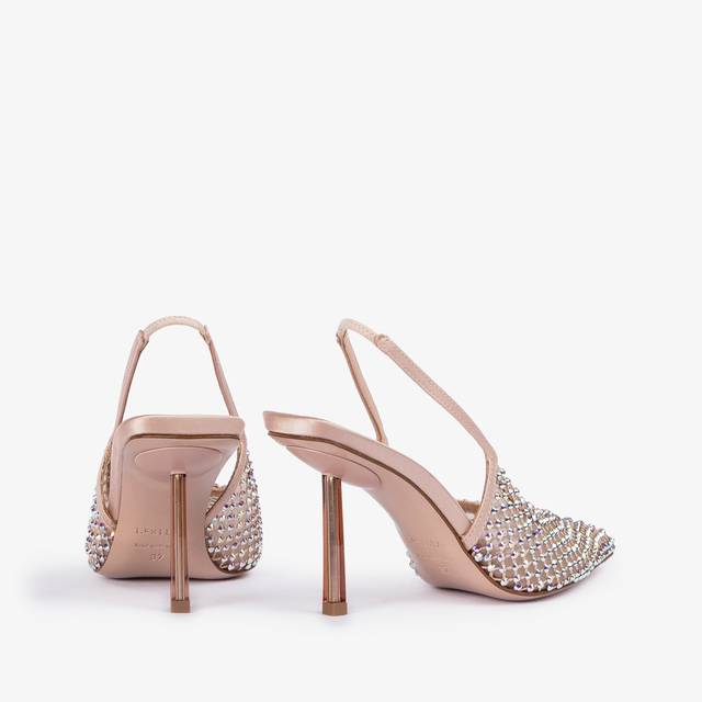 Le Silla Slingback gioiello rete nude skin Fino al 65% di sconto