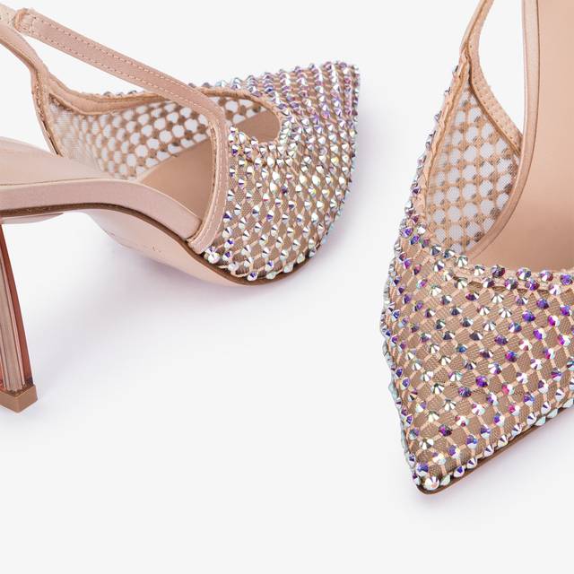 Le Silla Slingback gioiello rete nude skin Fino al 65% di sconto