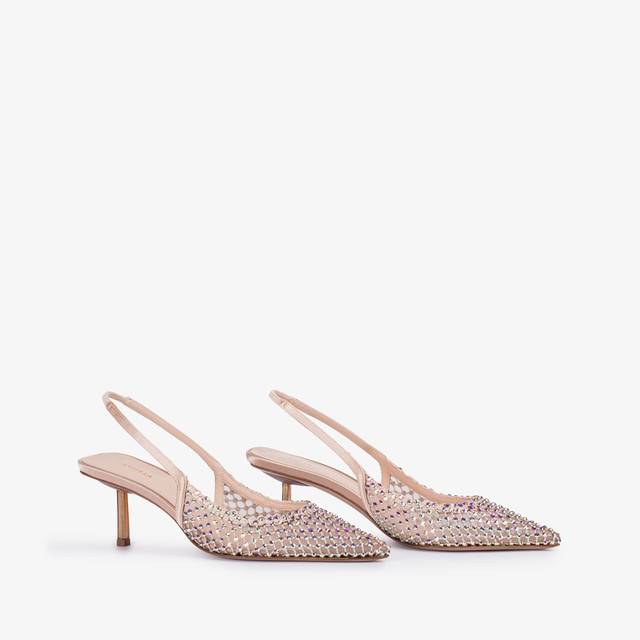 Le Silla Slingback gioiello rete nude skin Only for today