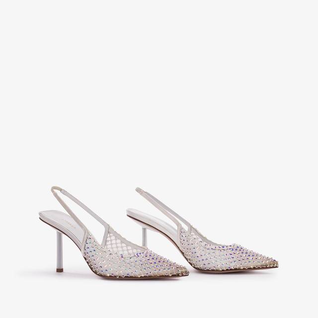 Le Silla Slingback gioiello rete bianca carta e Cristalli Offerta speciale della fabbrica