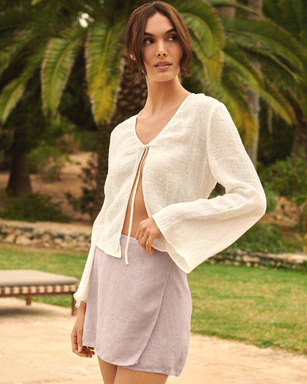 Manebí Linen Posadas Skirt - Iris Saldi