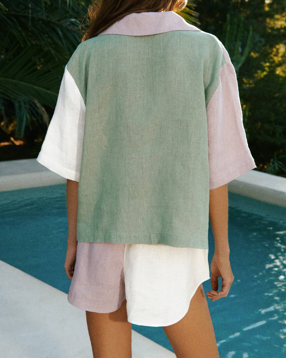 Manebí Linen Cumana Shirt - Iris, Eggnog \u0026 Mineral Green Hotsell