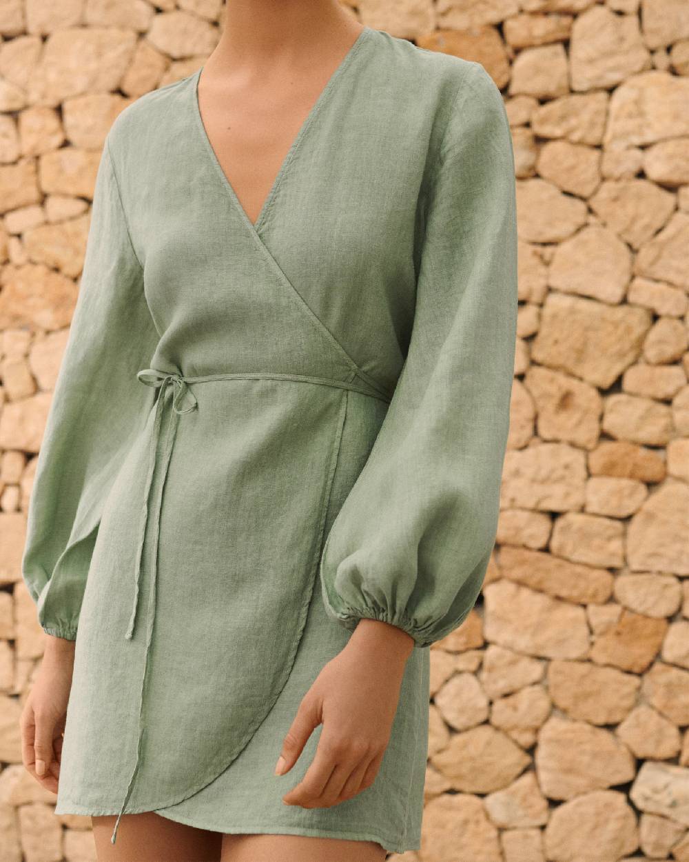Manebí Linen Caracas Dress - Mineral Green I Più Venduti