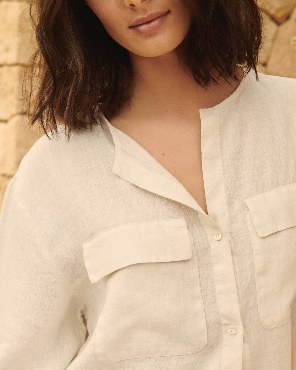 Manebí Linen Valparaiso Shirt - Eggnog Nuova