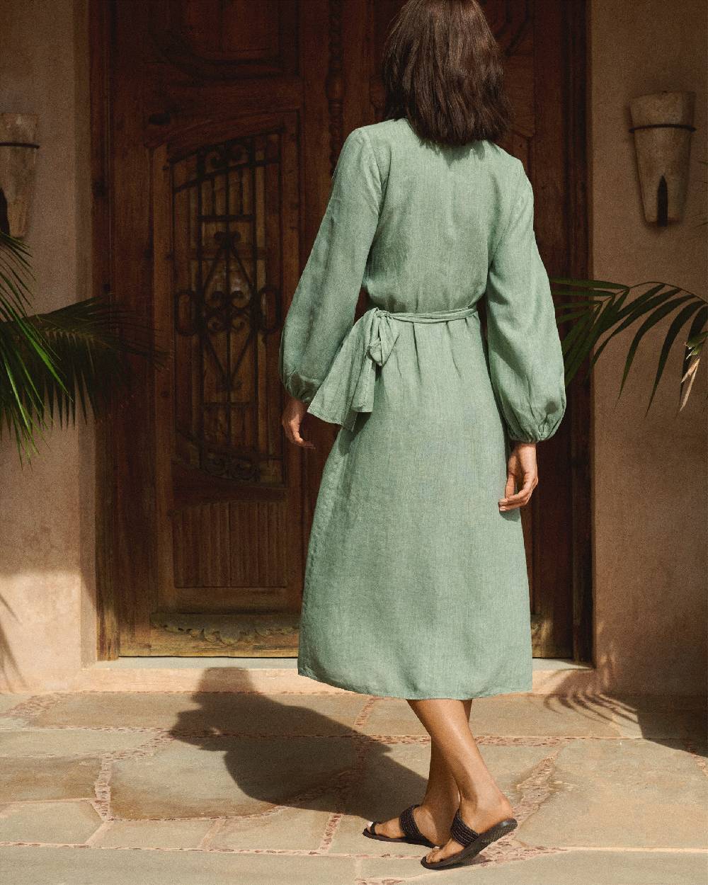 Manebí Linen Galapagos Dress - Mineral Green 2025