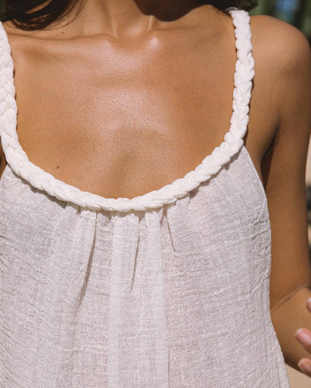 Manebí Linen Gauze Maracaibo Dress - White In Linea