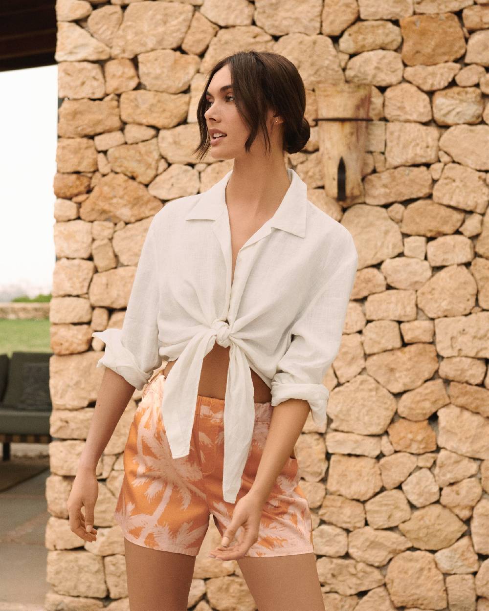Manebí Linen Santos Shirt - Eggnog Pezzi Unici