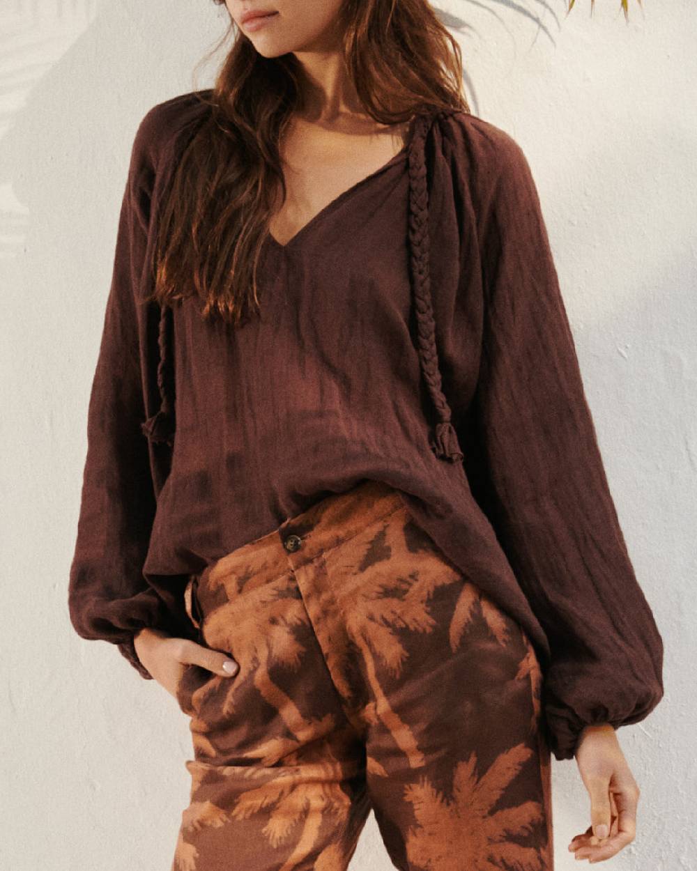 Manebí Linen Gauze Mykonos Shirt - Cocoa Promozione Limitata
