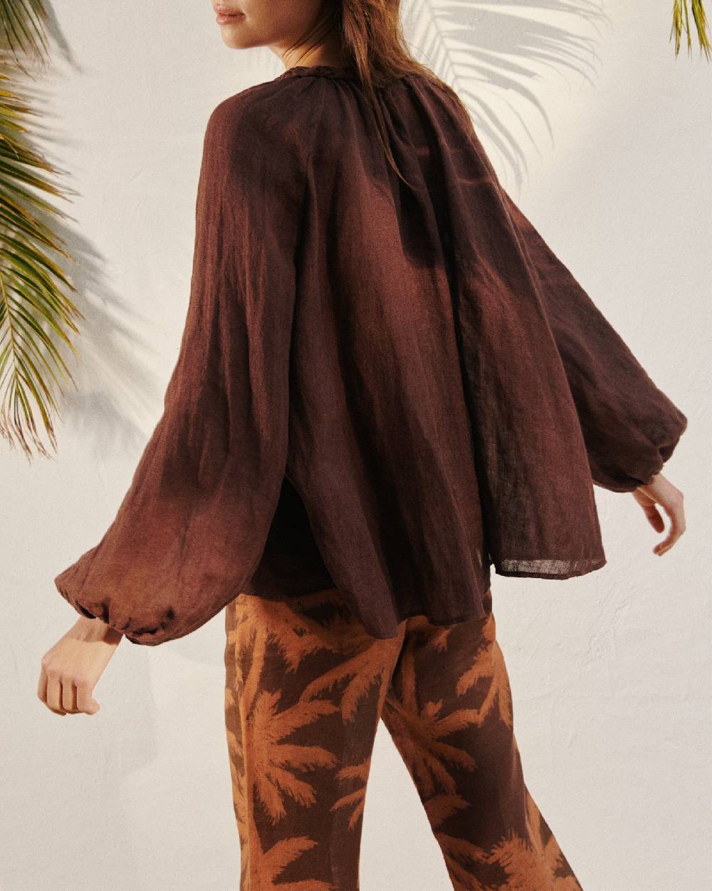 Manebí Linen Gauze Mykonos Shirt - Cocoa Promozione Limitata