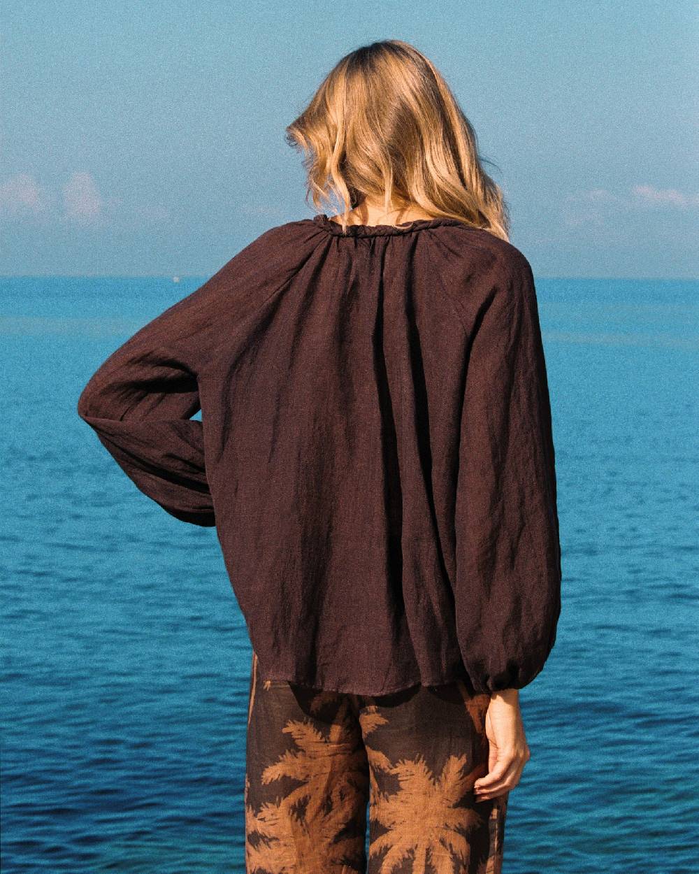 Manebí Linen Gauze Mykonos Shirt - Cocoa Promozione Limitata