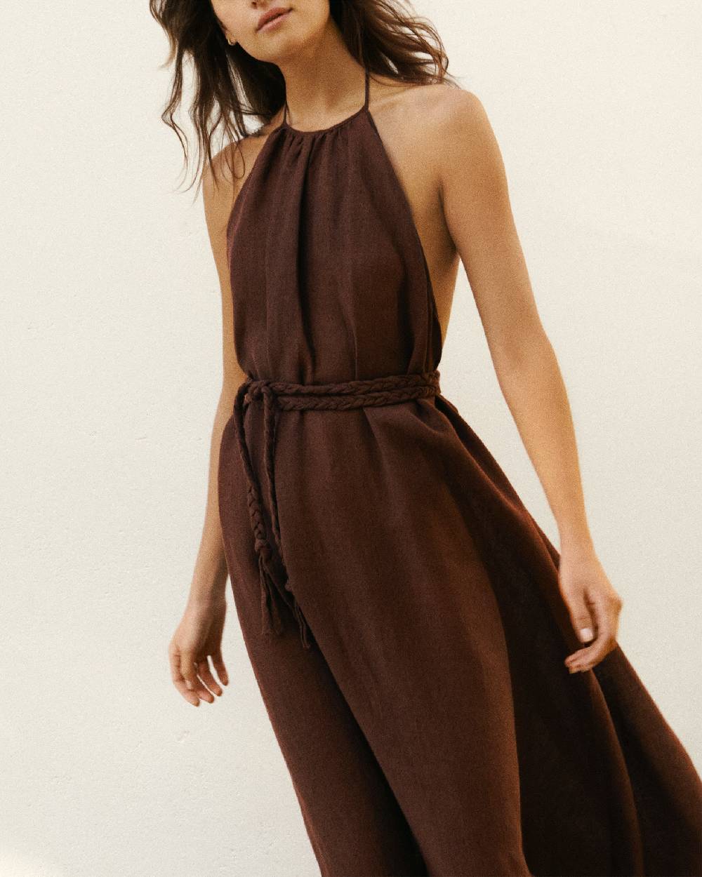 Manebí Linen Gauze Tulum Dress - Cocoa Fino Al -60%
