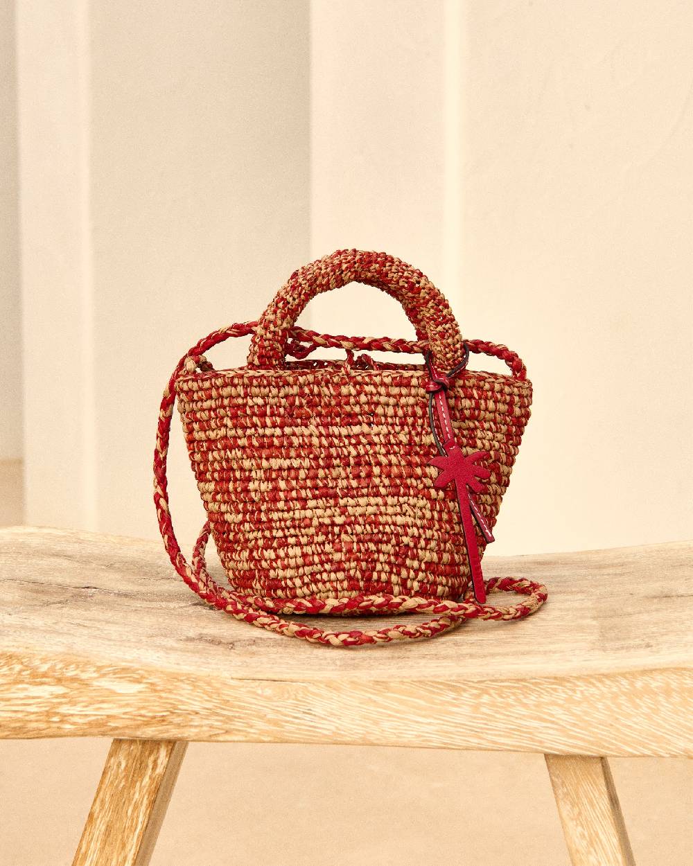 Manebí Raffia Summer Bag Mini - Rust Tan Mélange Moda
