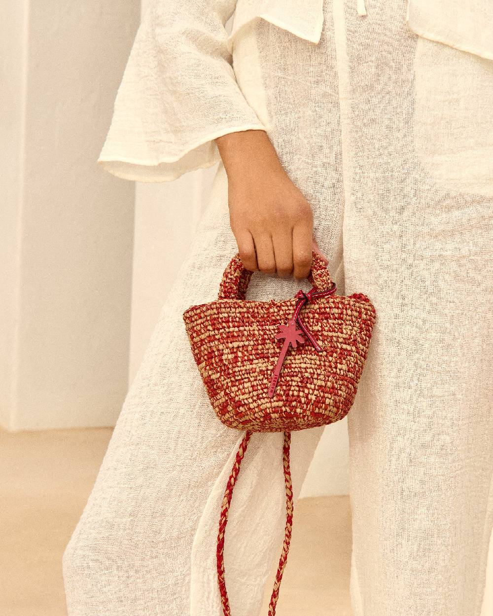 Manebí Raffia Summer Bag Mini - Rust Tan Mélange Moda