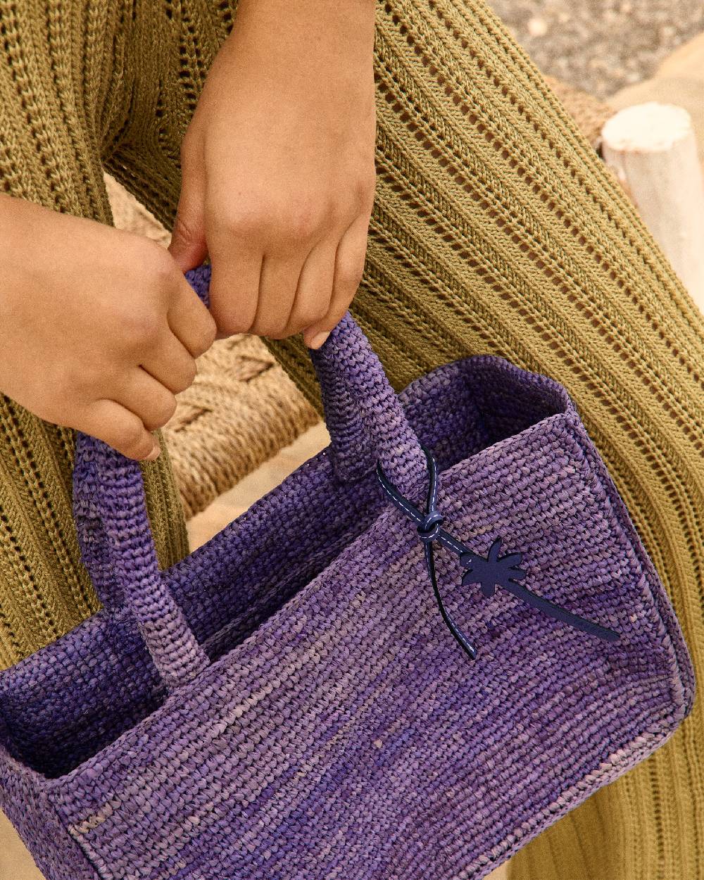 Manebí Raffia Sunset Bag Small - Summer Purple Qualità