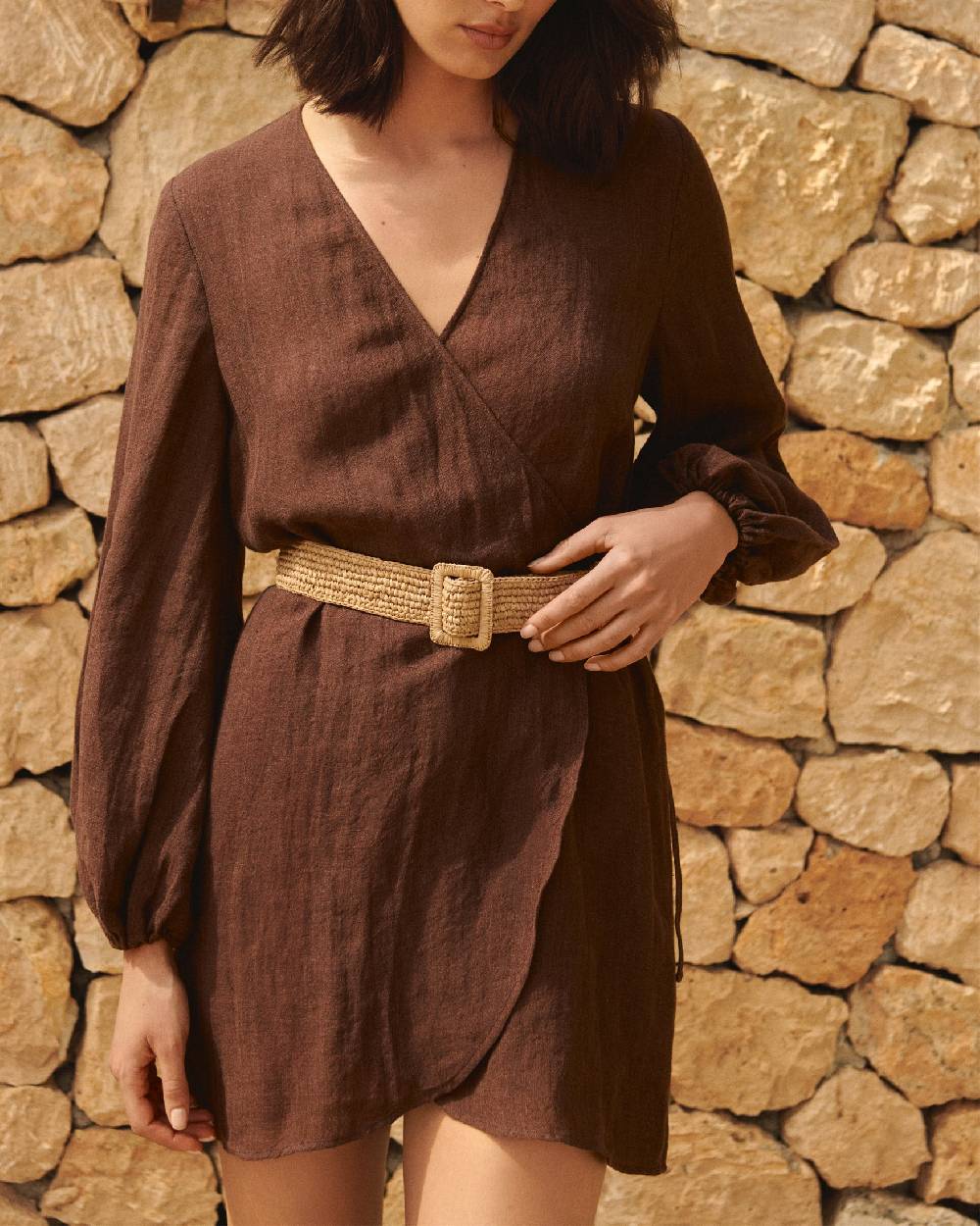 Manebí Natural Raffia Belt - Square Buckle - Tan Soddisfazione Garantita