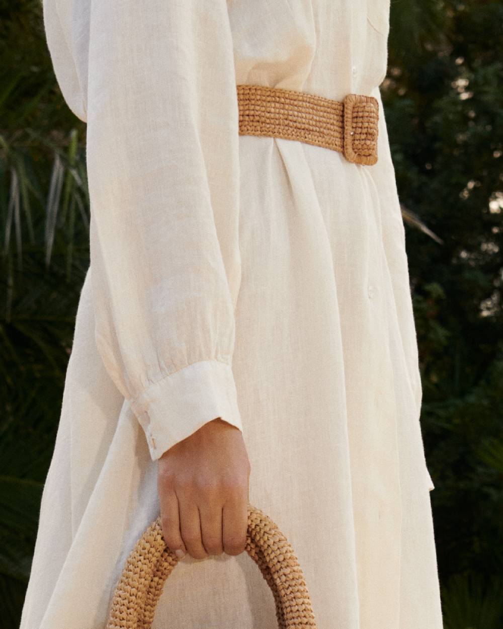 Manebí Natural Raffia Belt - Square Buckle - Tan Soddisfazione Garantita