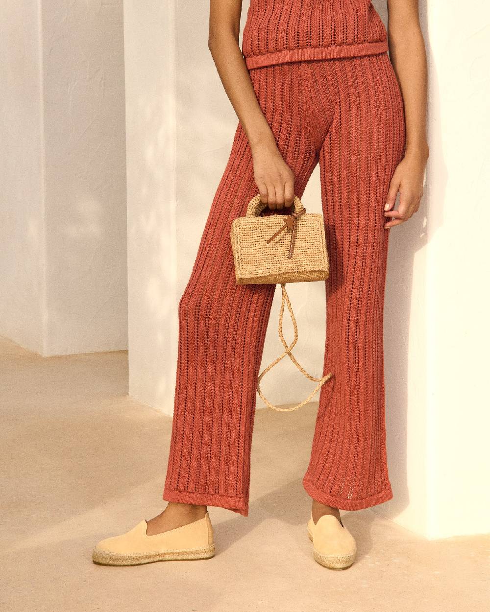 Manebí Natural Raffia Sunset Bag Mini - Palm Leather Tag - Tan Negozi Online