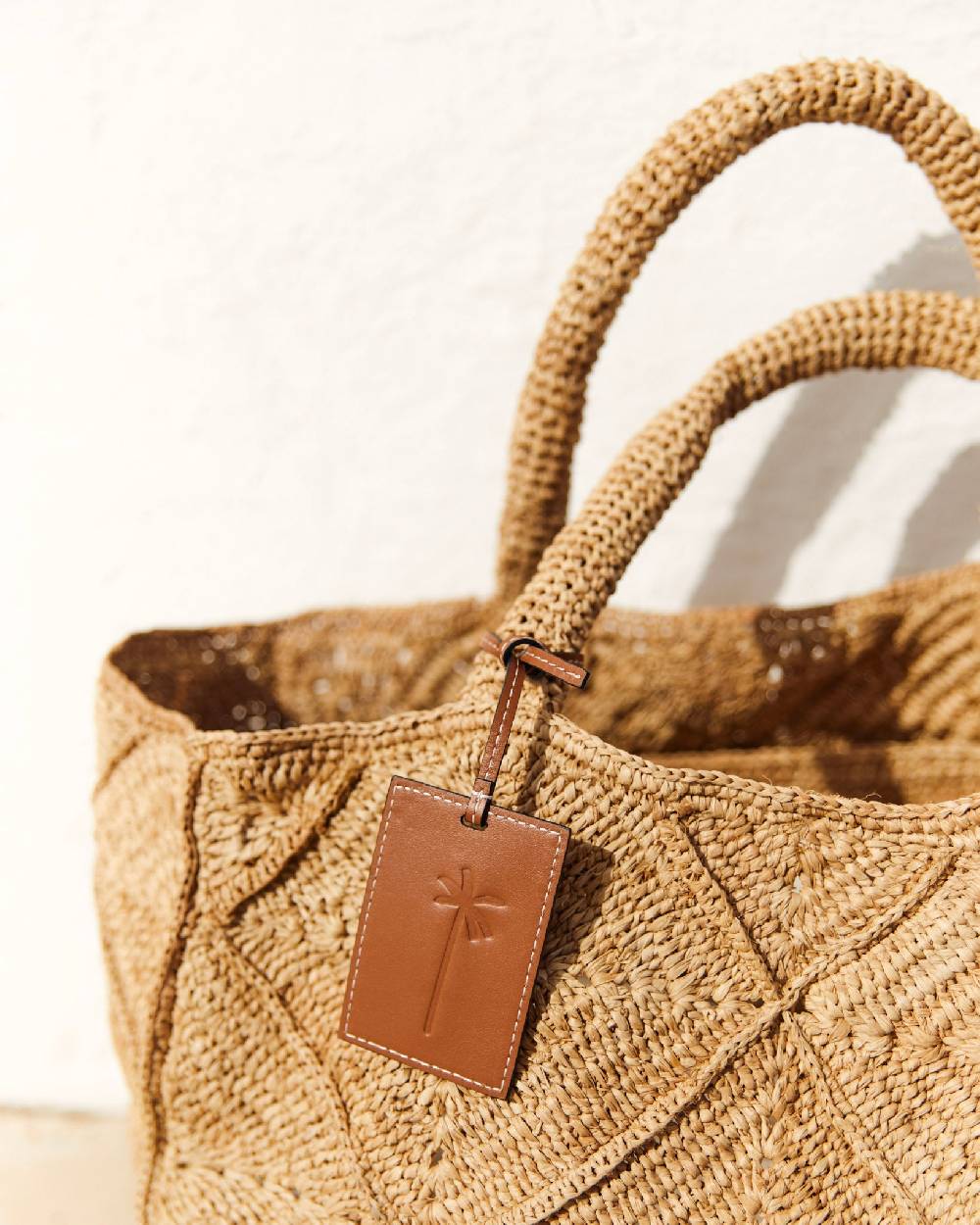 Manebí Raffia Crochet Sunset Bag Large - Tan Fino Al -60%