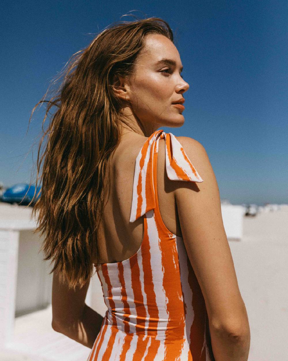 Manebí Printed Tie-Up|One-Shoulder One Piece - Soft Touch Eggnog \u0026 Orange Rust Zebra Fino Al -60%