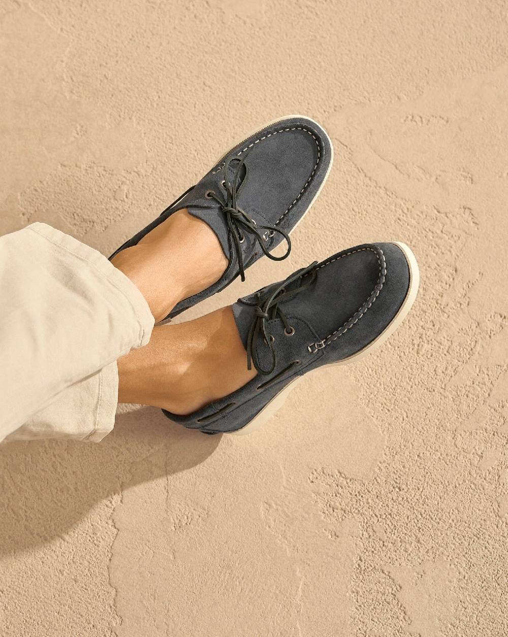 Manebí Suede Boat-Shoes - Hamptons Patriot Blue Saldi