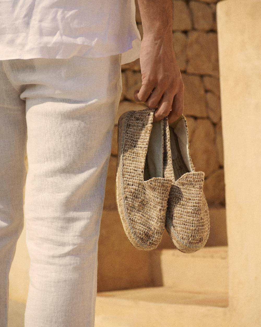Manebí Raw Woven Silk \u0026 Cotton Espadrilles - Yucatán Natural Nuova