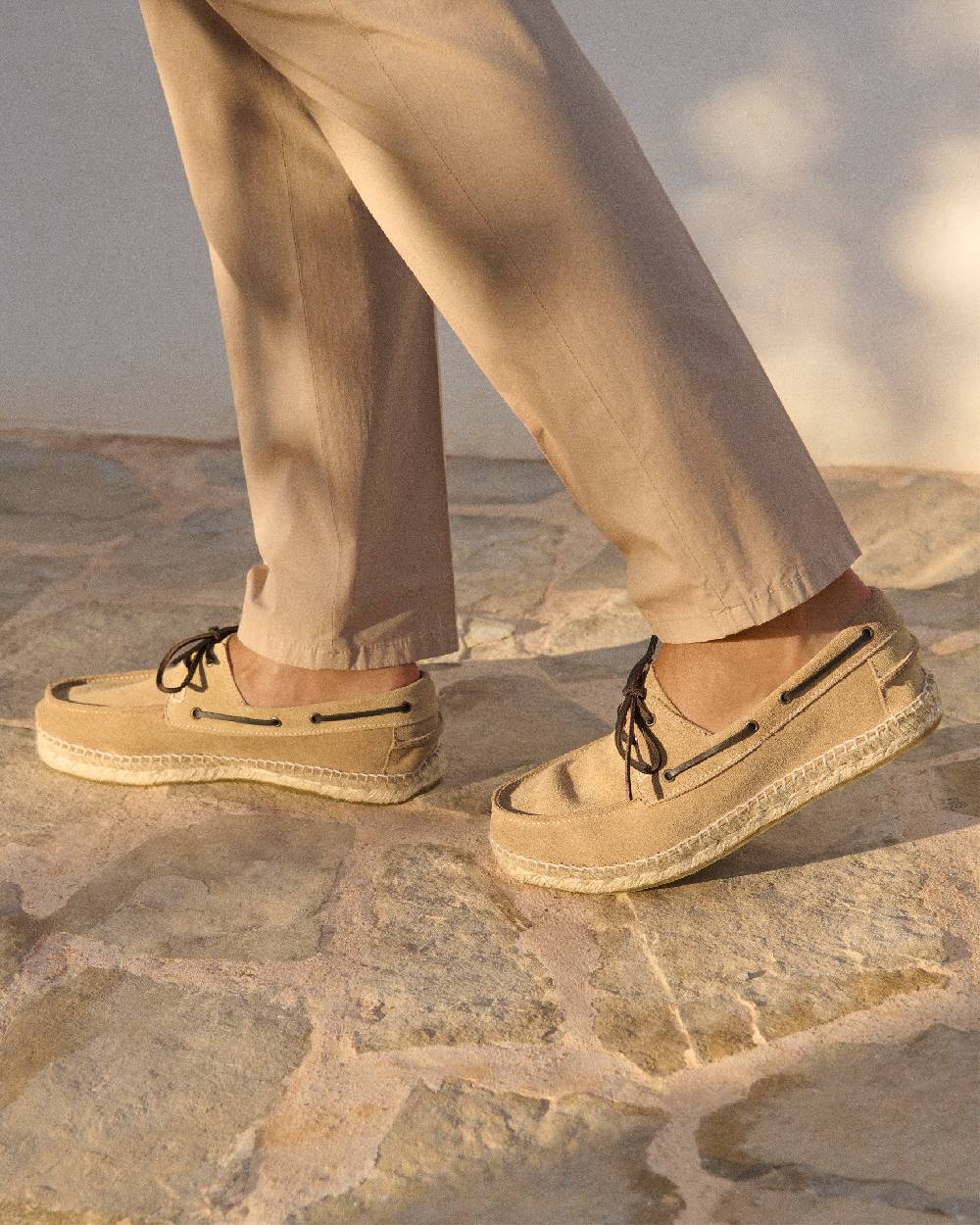 Manebí Scarpe da barca - Hamptons - Washed Beige Promozione