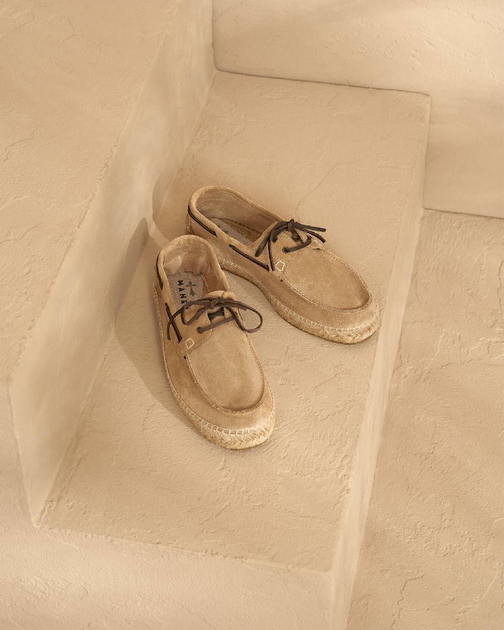 Manebí Scarpe da barca - Hamptons - Washed Beige Promozione