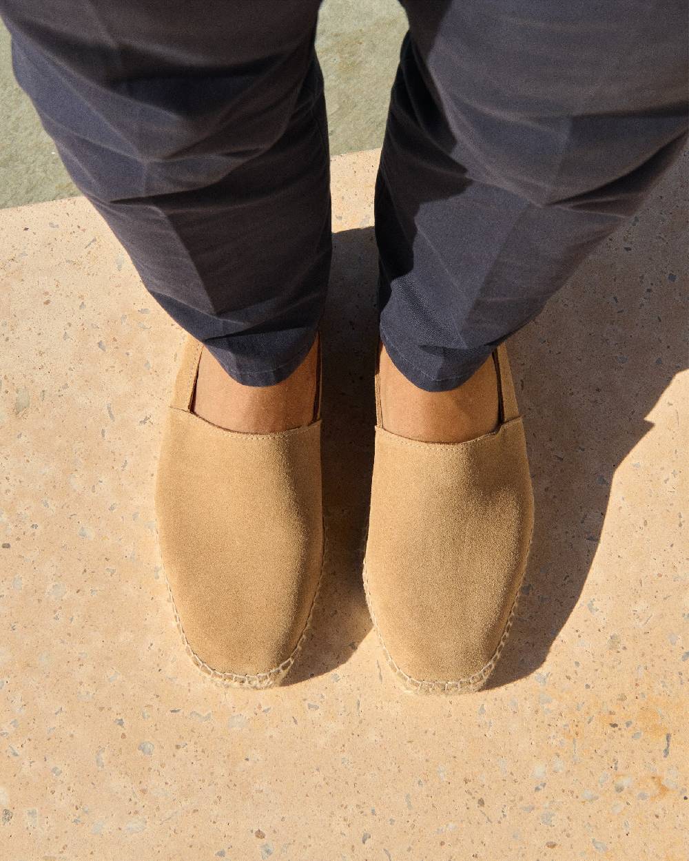Manebí Suede Square Toe Espadrilles - Hamptons Washed Beige Pezzi Unici