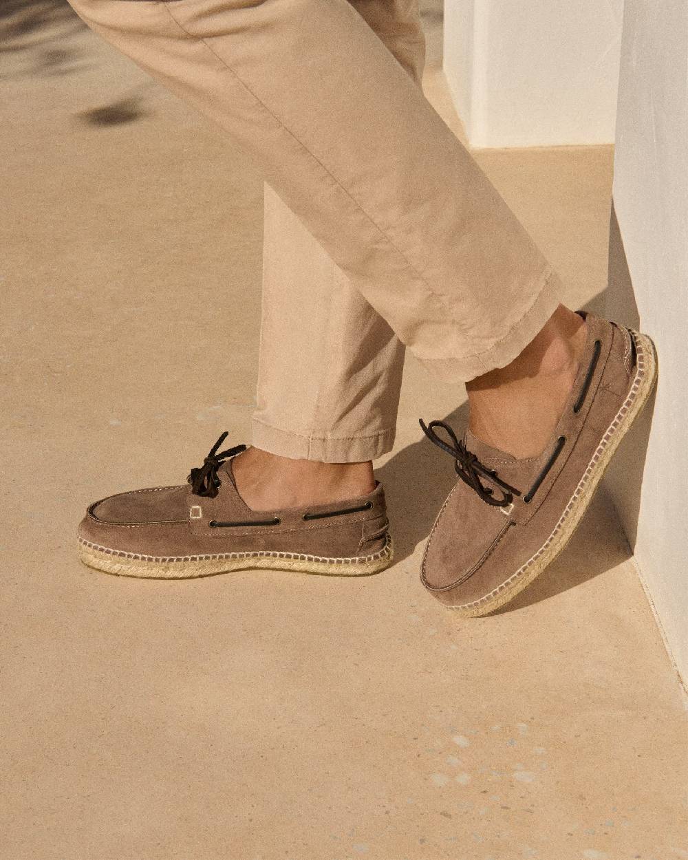 Manebí Suede Boat-Shoes Espadrilles - Hamptons Dark Moka Qualità Garantita