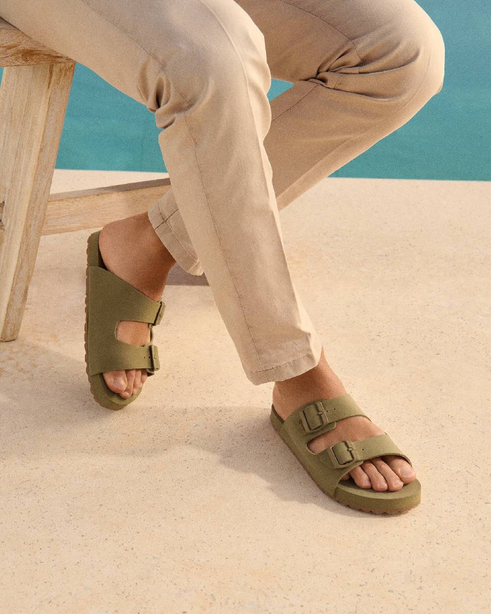 Manebí Eva Swim Sandals - Honolulu Kaki Green Fino Al -60%